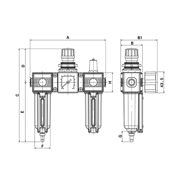 ANI ART. E/13/2 1/4"F Gruppo Filtro Regolatore e Lubrificatore Modulare - ANI - Immagine 2
